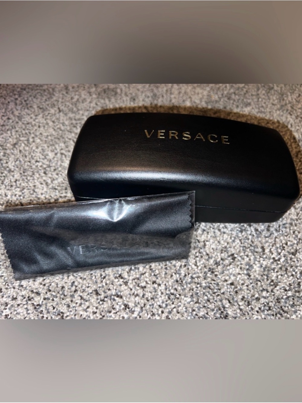 Versace Black Glasses Hard Case with Microfiber Cloth